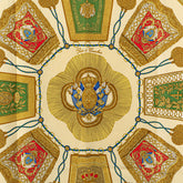 エルメス カレ90 Poste et Cavalerie サーベル飾袋 スカーフ ベージュ ゴールド マルチカラー シルク レディース HERMES 【中古】